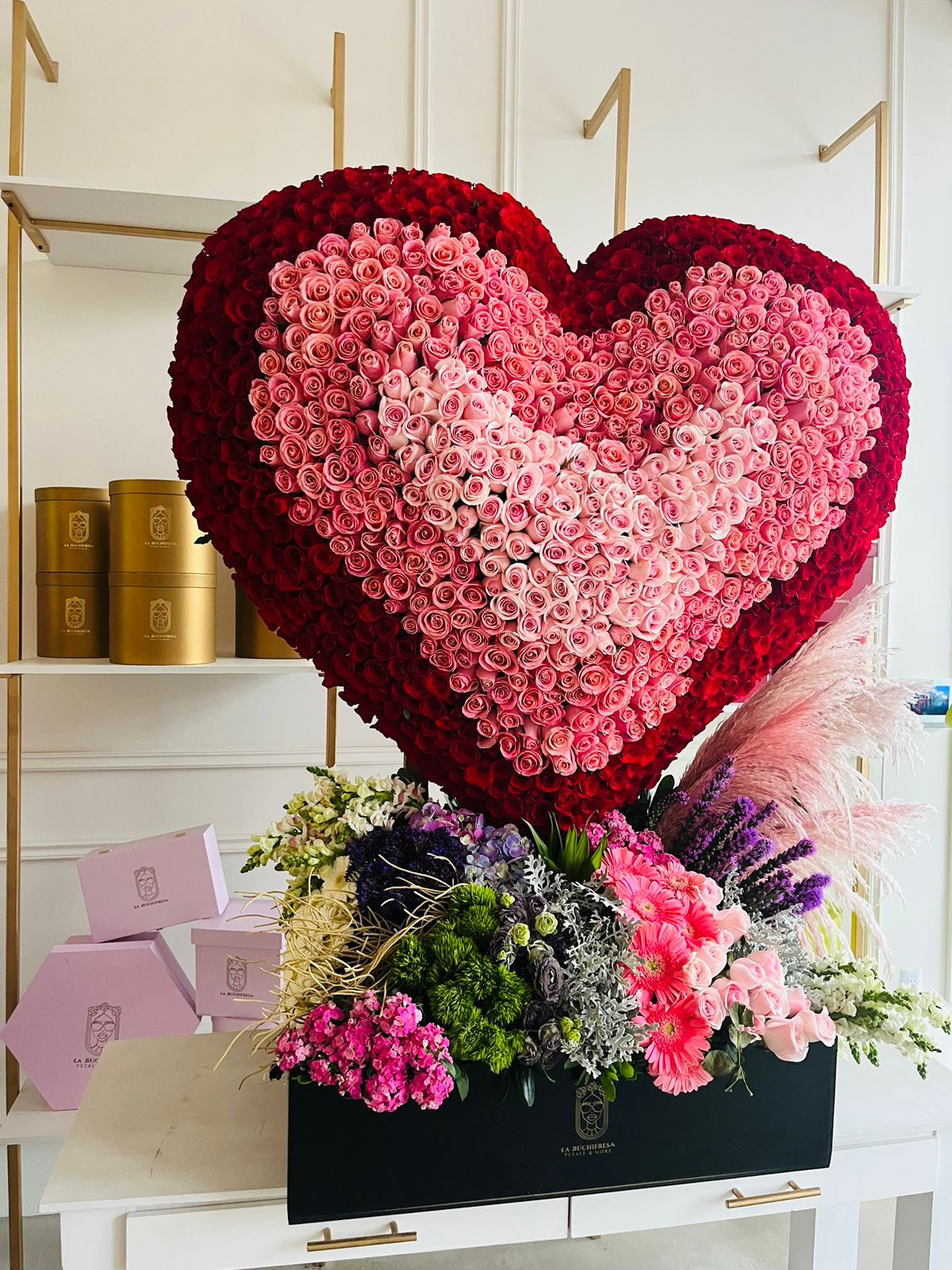 Buchi "BIG LOVE" red & pink 1200