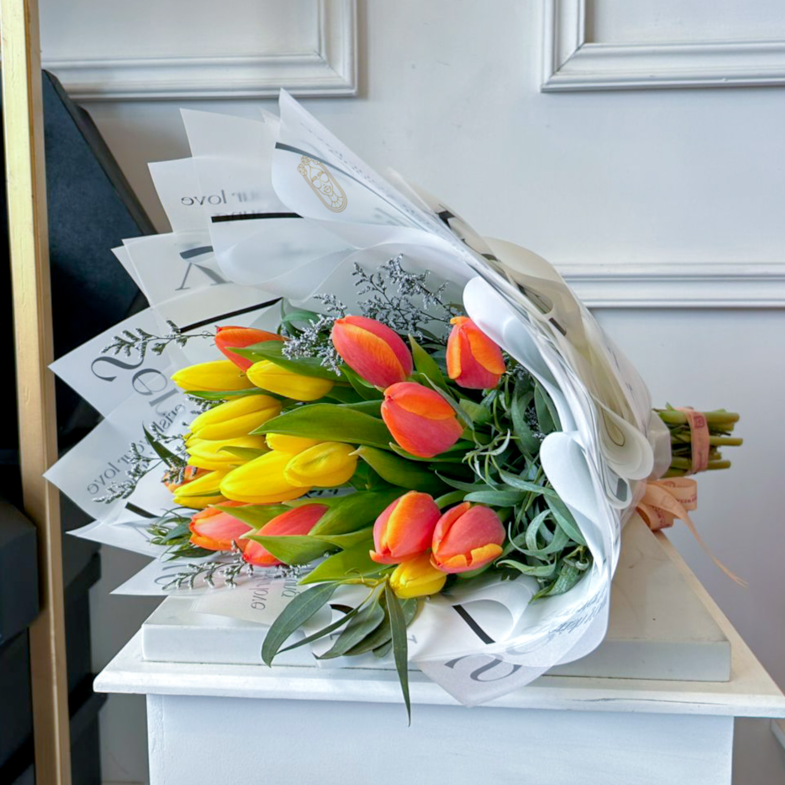 Buchi "TULIPS BOUQUET" orange & yellow 20