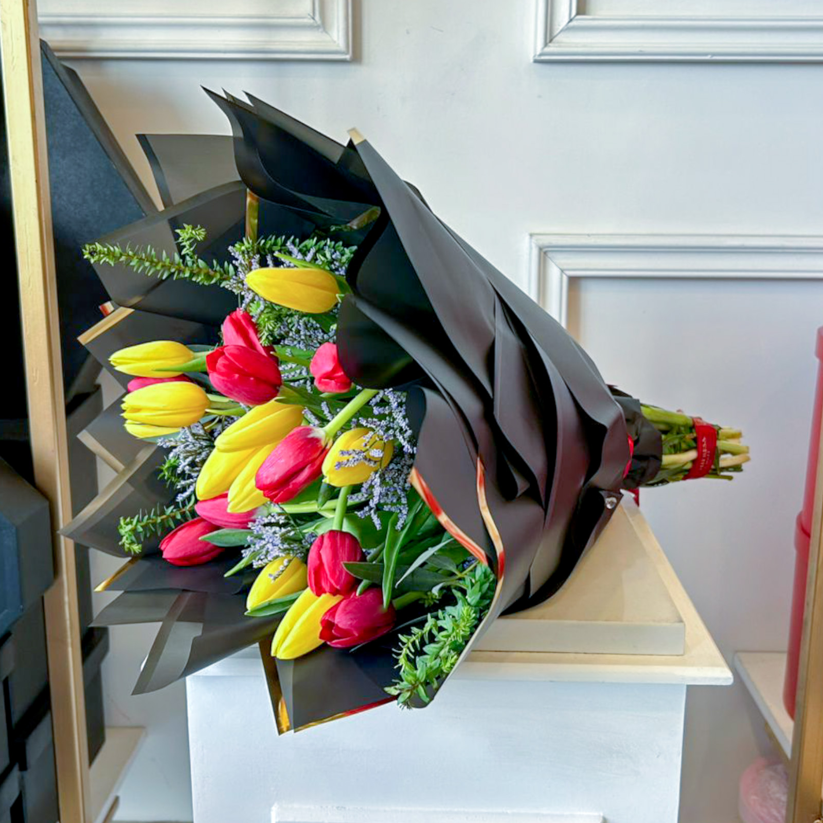 Buchi "TULIPS BOUQUET" red & yellow 20