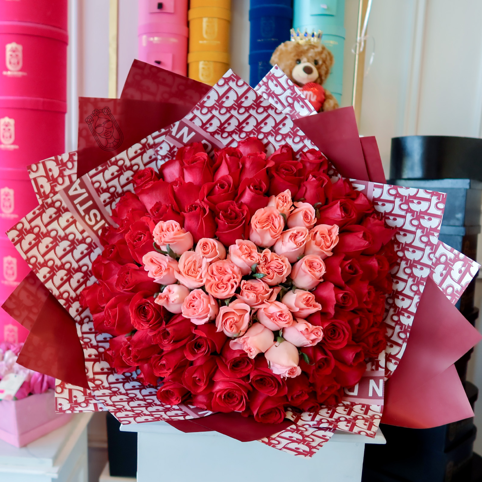 Buchi "BOUQUET PASSION" red & pink 100