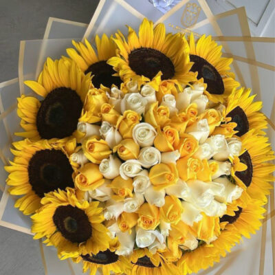 Buchi "SUNFLOWER BOUQUET" yellow & white 100