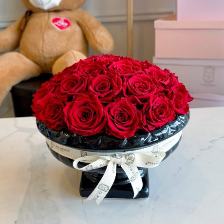 Arreglo ETERNAL ROSES VOLCANO 30 red