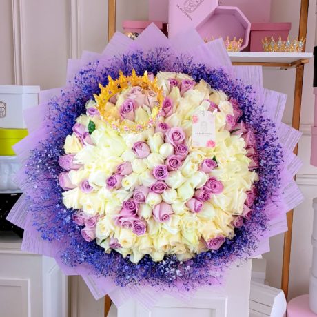 Buchi _CLOUDY BOUQUET_ purple & white 150